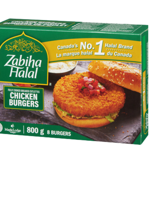 Zabiha halal chicken burgers